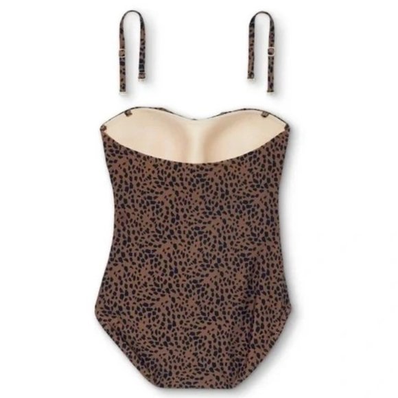KONA SOL Flounce Bandeau High Coverage One Piece Swimsuit 🐆 NEW!! - Picture 7 of 12